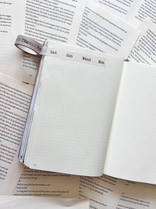 Washi Tape – Weekdagen Rose (Engels)