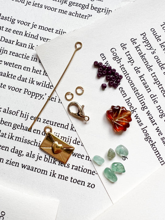 Dagboekbedel - Herfstblaadje paars – Compleet of als DIY Set