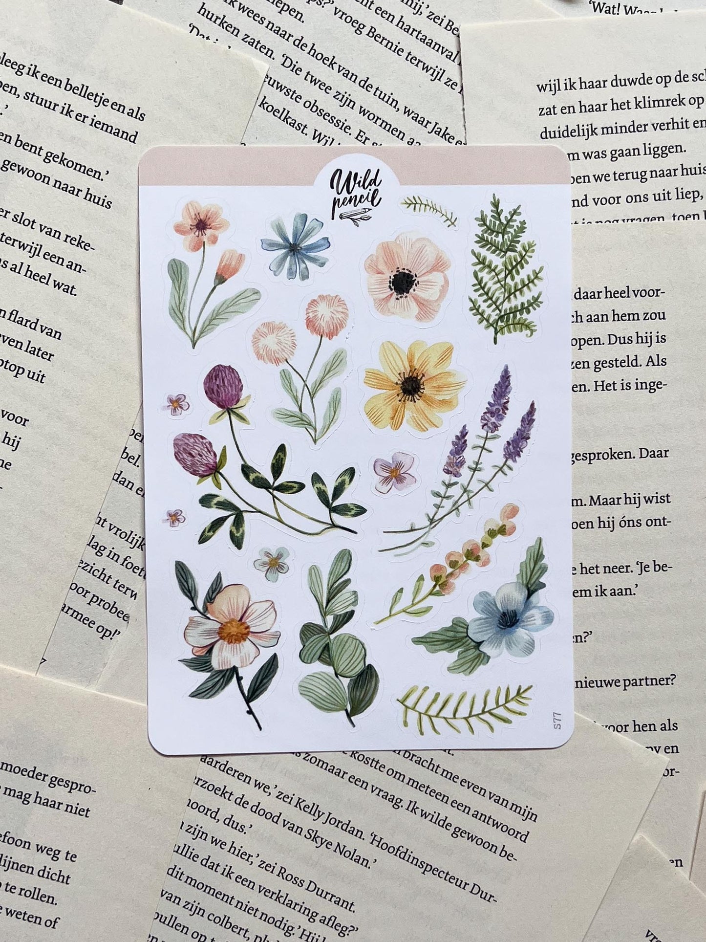 Stickervel - Pastel bloemen