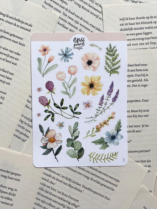 Stickervel - Pastel bloemen