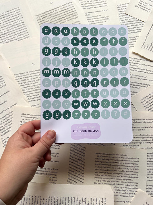 Stickervel Alfabet - Green Lovers