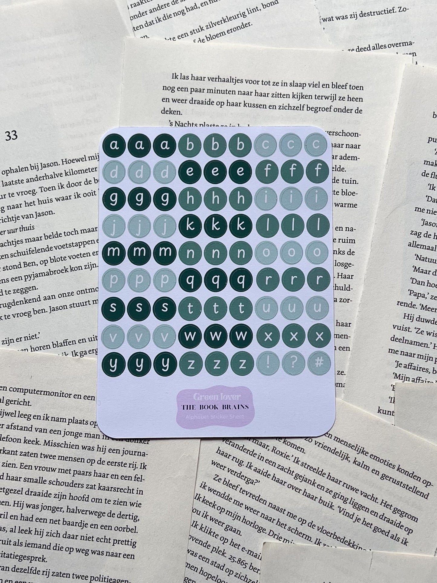 Stickervel Alfabet - Green Lovers