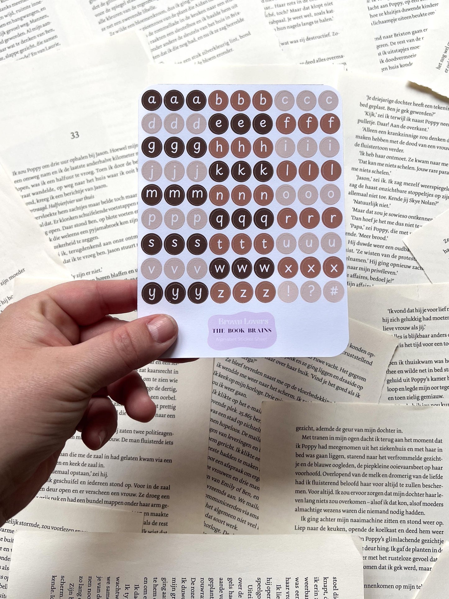 Stickervel Alfabet - Brown Lovers