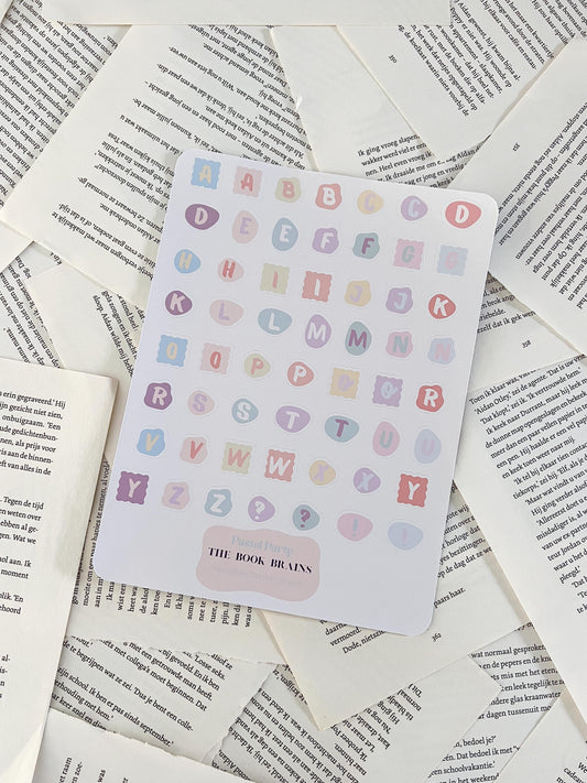 Alfabet Stickervel - Pastel Party