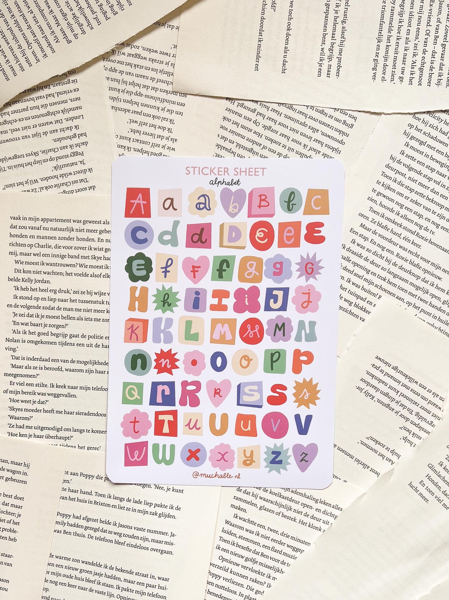 Stickervel Alfabet - letter stickers voor bullet journal