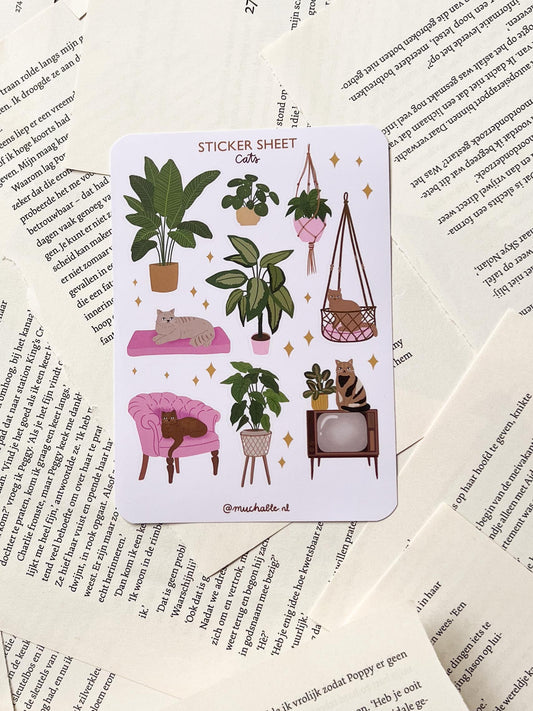 Stickervel schattige katjes - kat stickers journaling