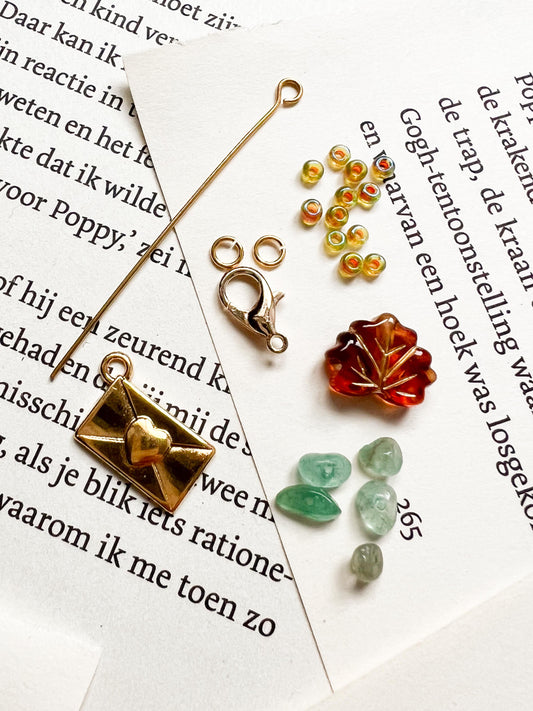 journalbedel in herfstige kleuren met envelop hanger, ook beschikbaar in DIY pakketje.