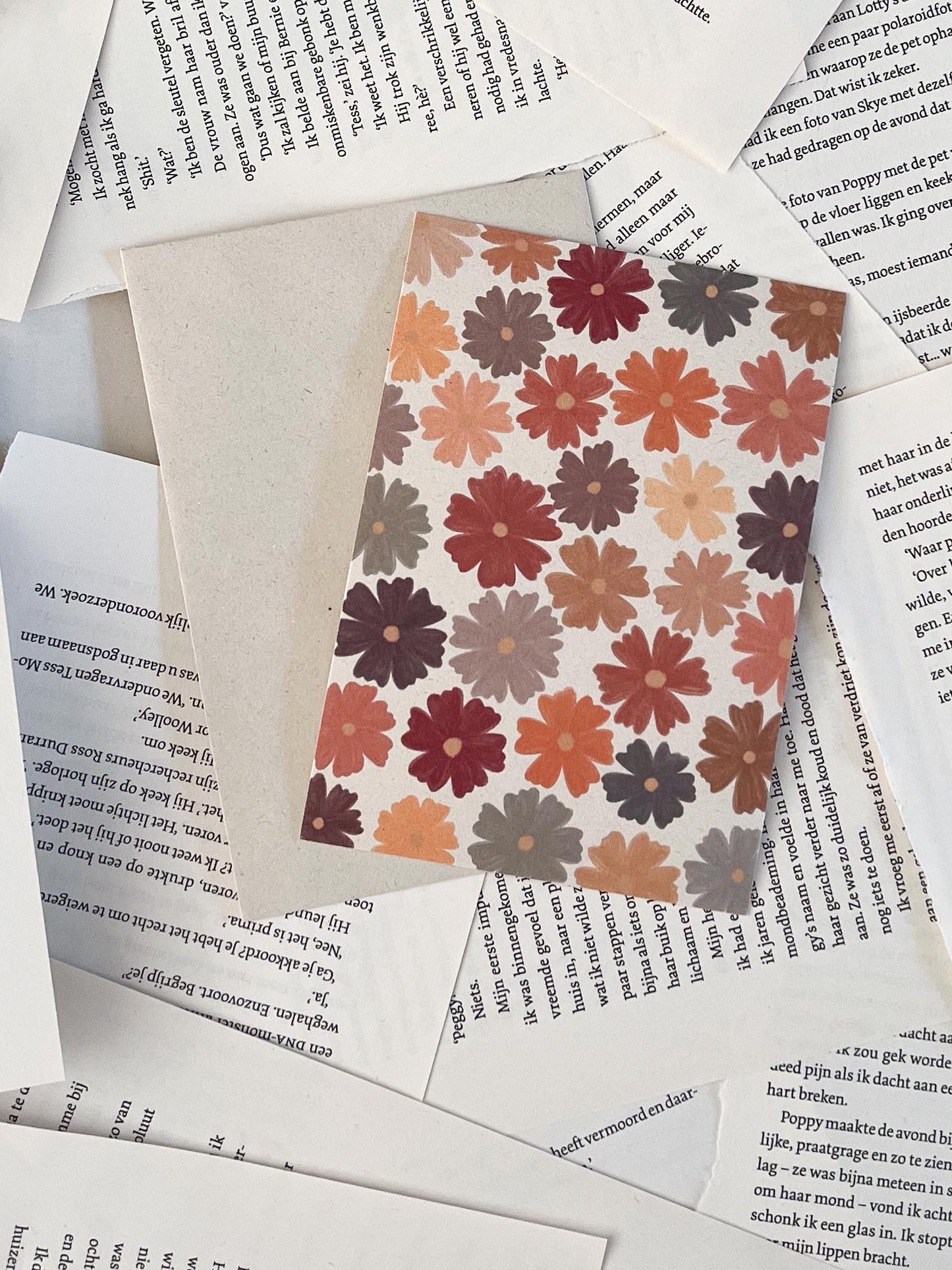 Wenskaart met envelop gedrukt op gerecycled papier