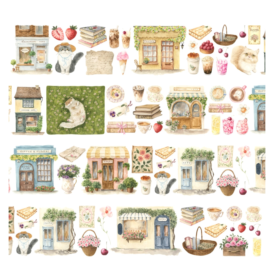 PET-tape - Zomers Cafe - Pre-cut