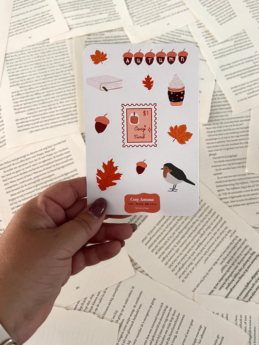 Stickervel in herfst thema, geschikt voor journaling, snailmail, penpal en scrapbooking