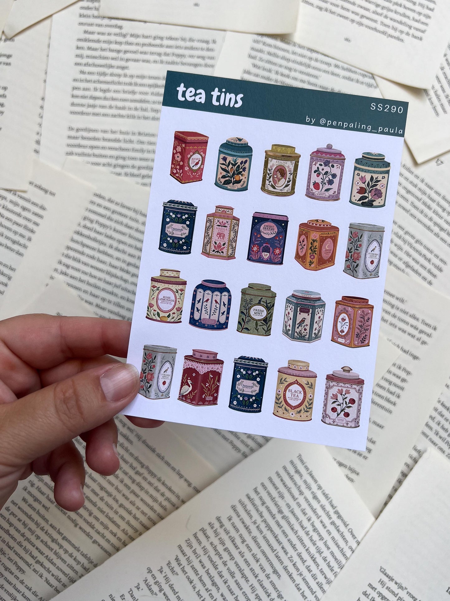 Stickervel – Theeblikken