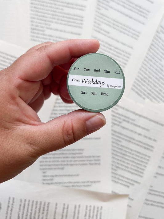 Washi Tape – Weekdagen Groen (Engels)