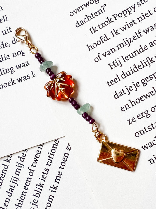 Dagboekbedel - Herfstblaadje paars – Compleet of als DIY Set