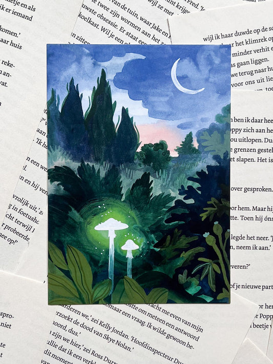 Ansichtkaart - Lichtgevende Paddenstoelen