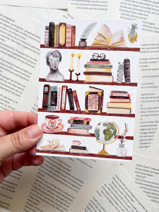 Ansichtkaart – Thee en Boeken