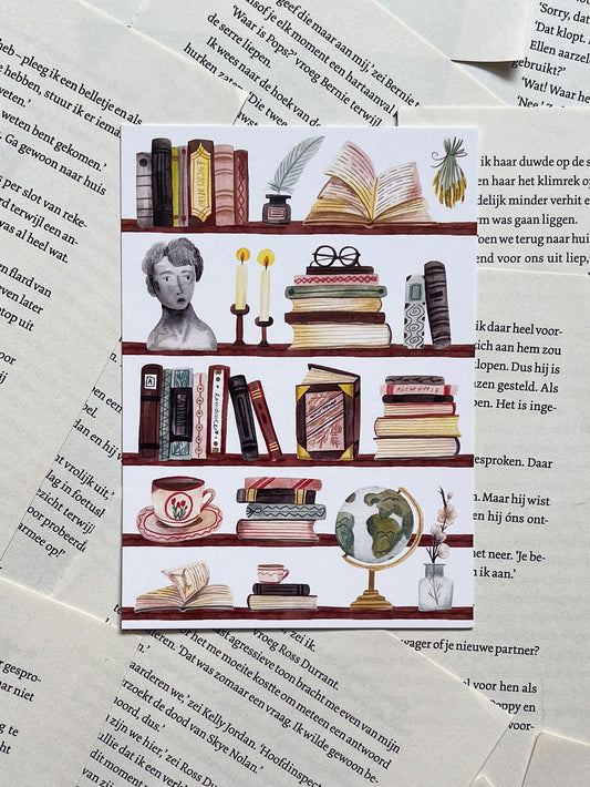 Ansichtkaart – Thee en Boeken