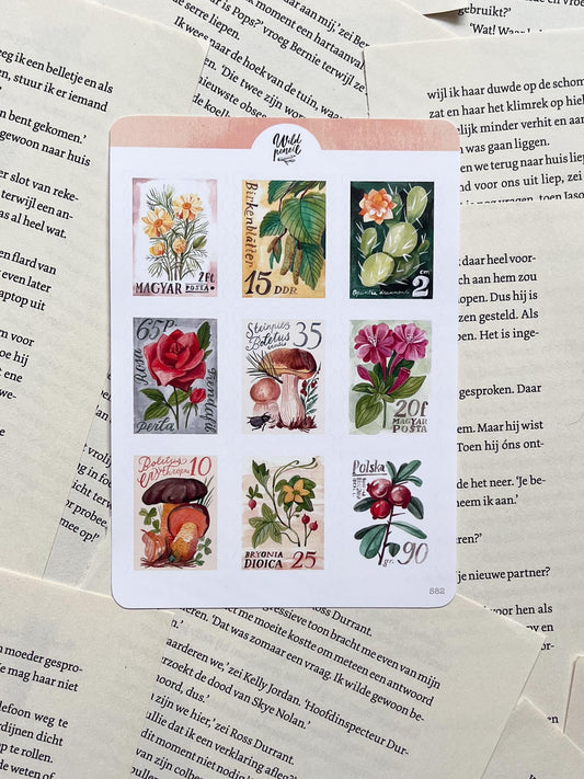 Stickervel - Vintage Postzegels