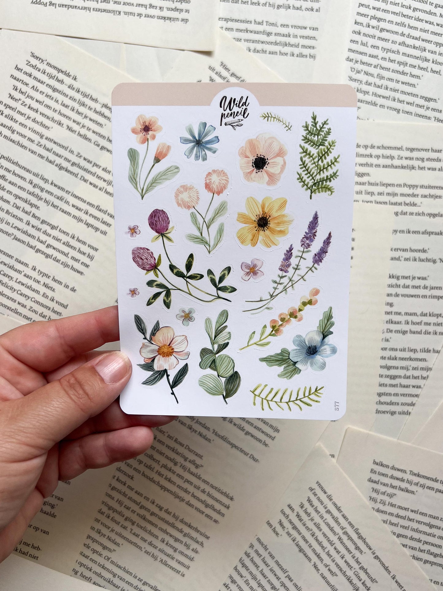 Stickervel - Pastel bloemen