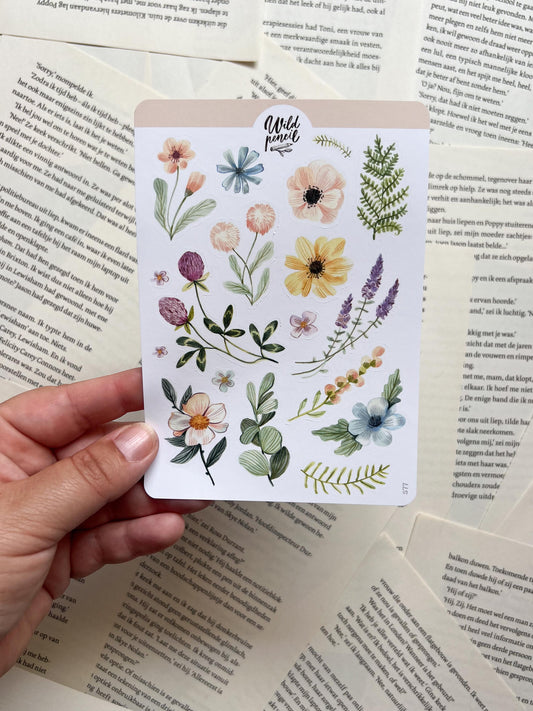 Stickervel - Pastel bloemen