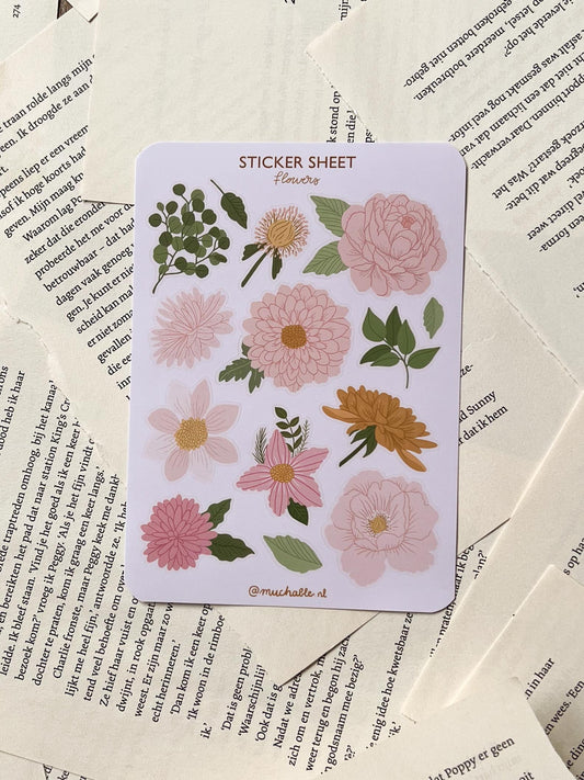 Stickervel - Roze Bloemen