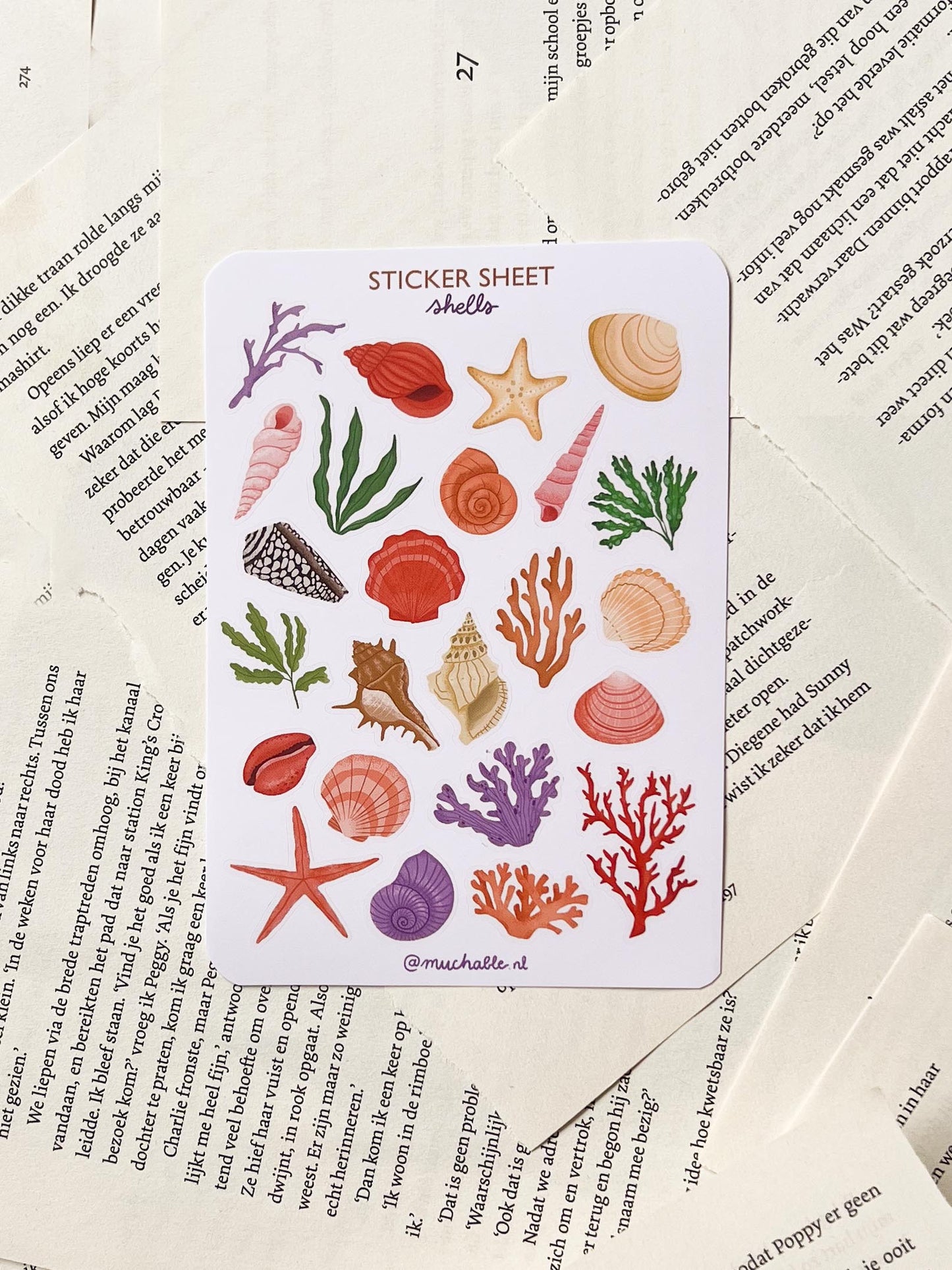 Stickervel - Schelpen