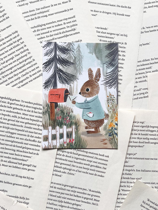 Ansichtkaart - Konijnenbrievenbus