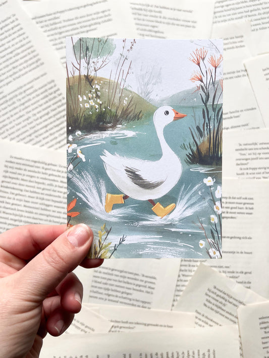 Ansichtkaart - Lente Gans
