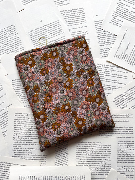Booksleeve- Retro Flower - Deluxe - Maat L