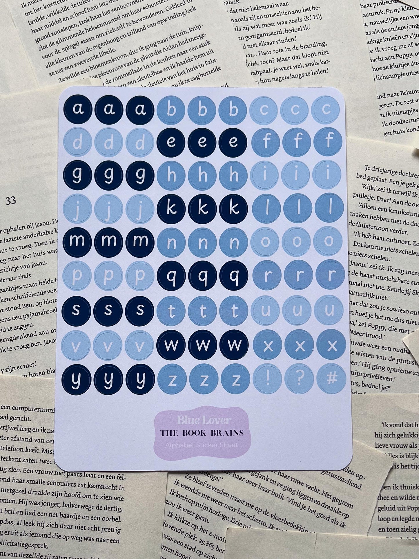 Stickervel Alfabet - Blue Lovers