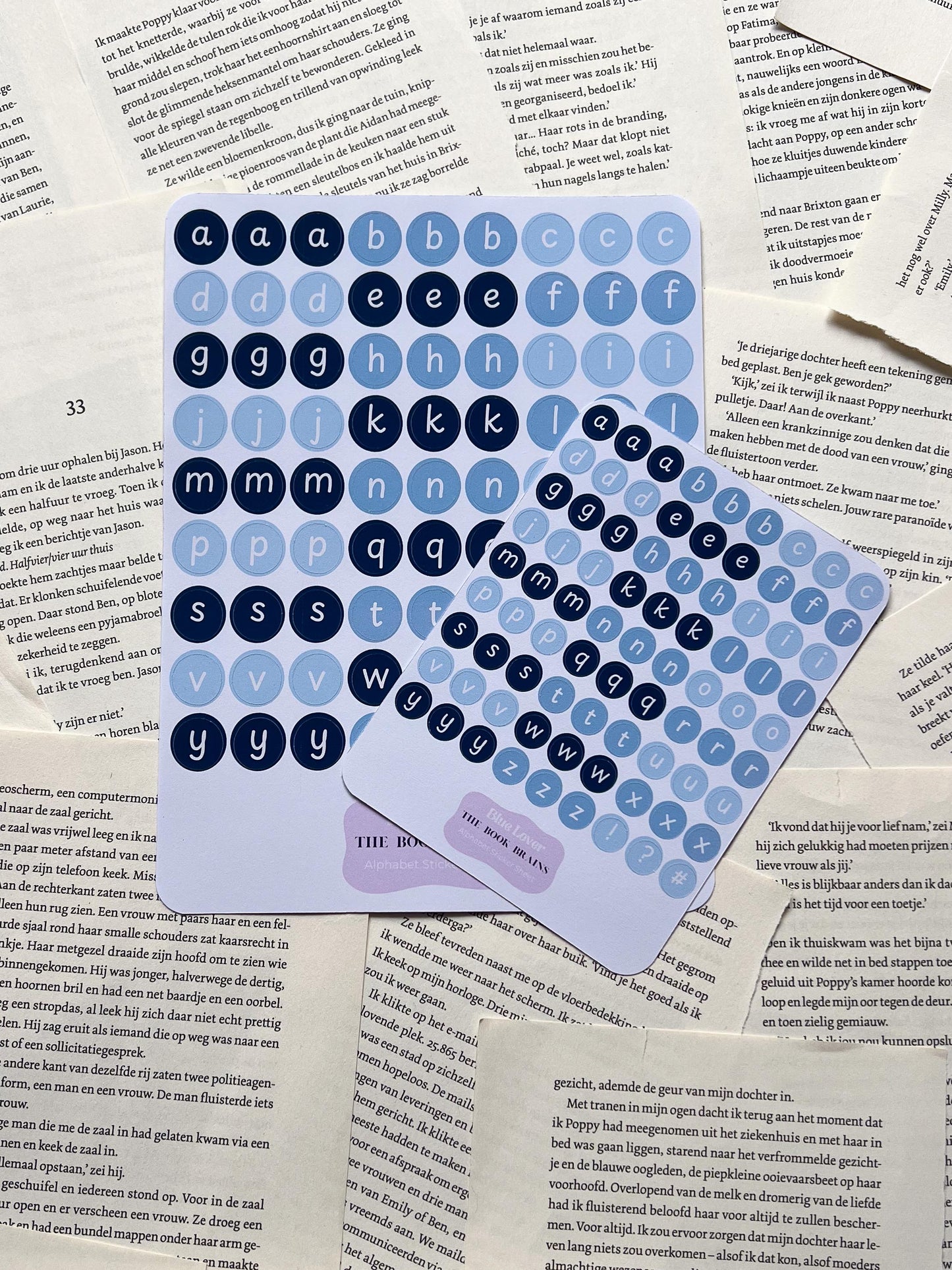 Stickervel Alfabet - Blue Lovers