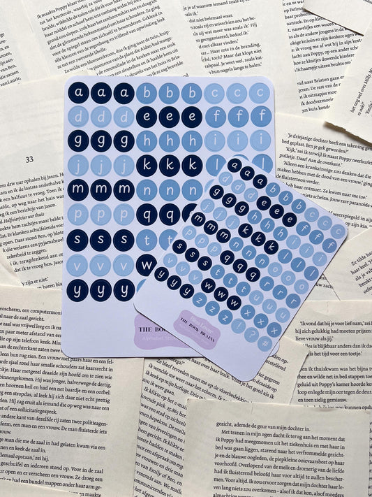 Stickervel Alfabet - Blue Lovers