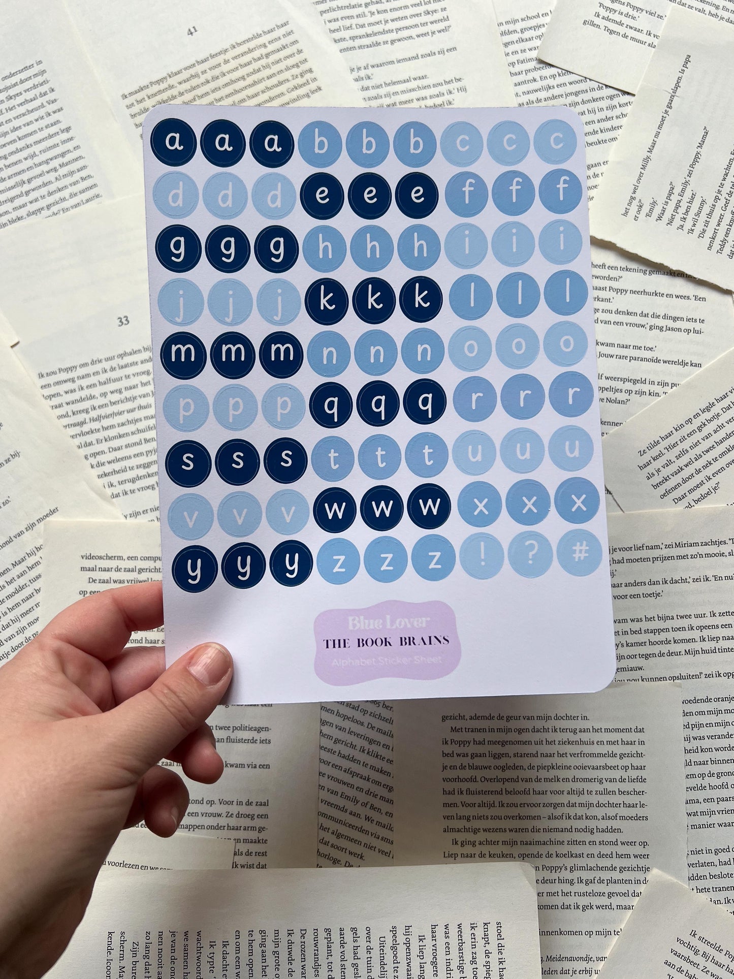 Stickervel Alfabet - Blue Lovers