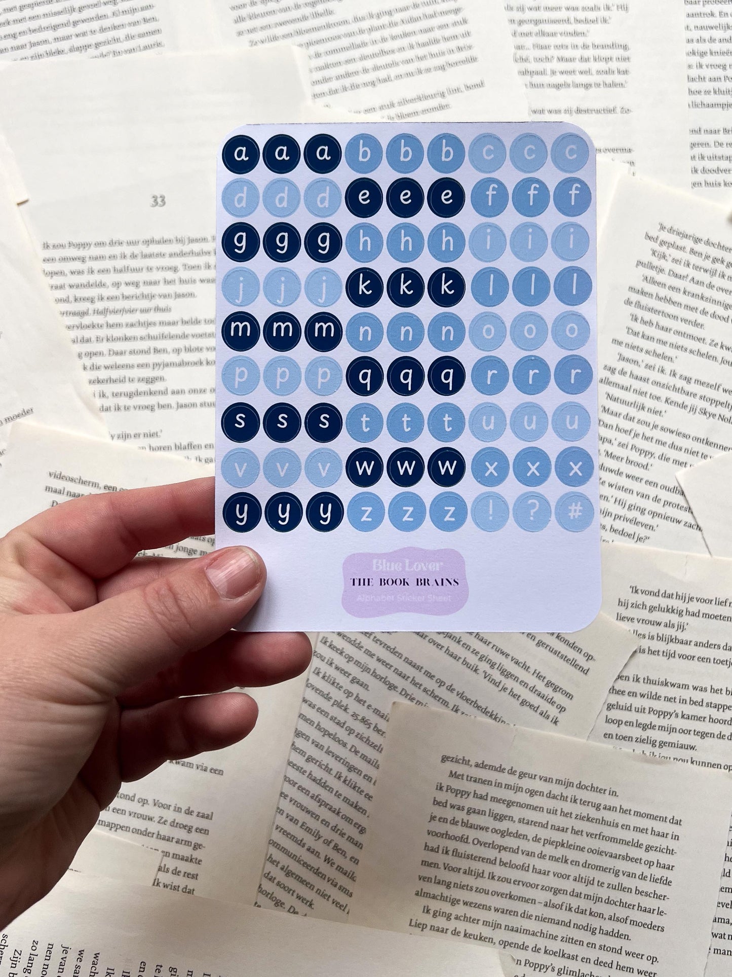 Stickervel Alfabet - Blue Lovers