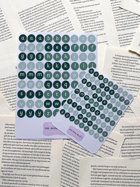 Stickervel Alfabet - Green Lovers