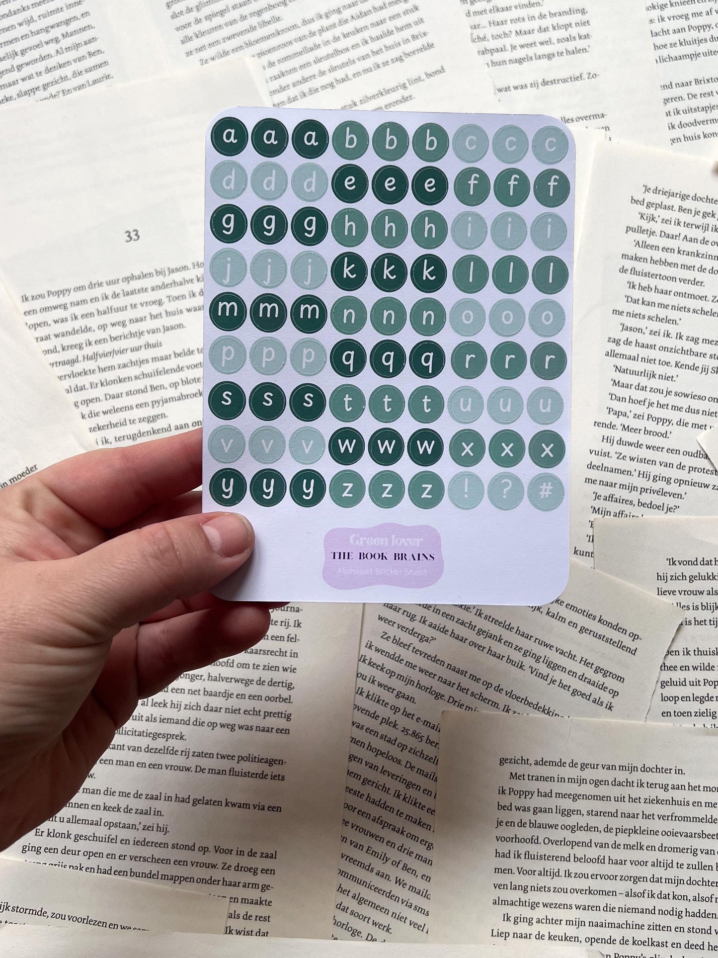 Stickervel Alfabet - Green Lovers