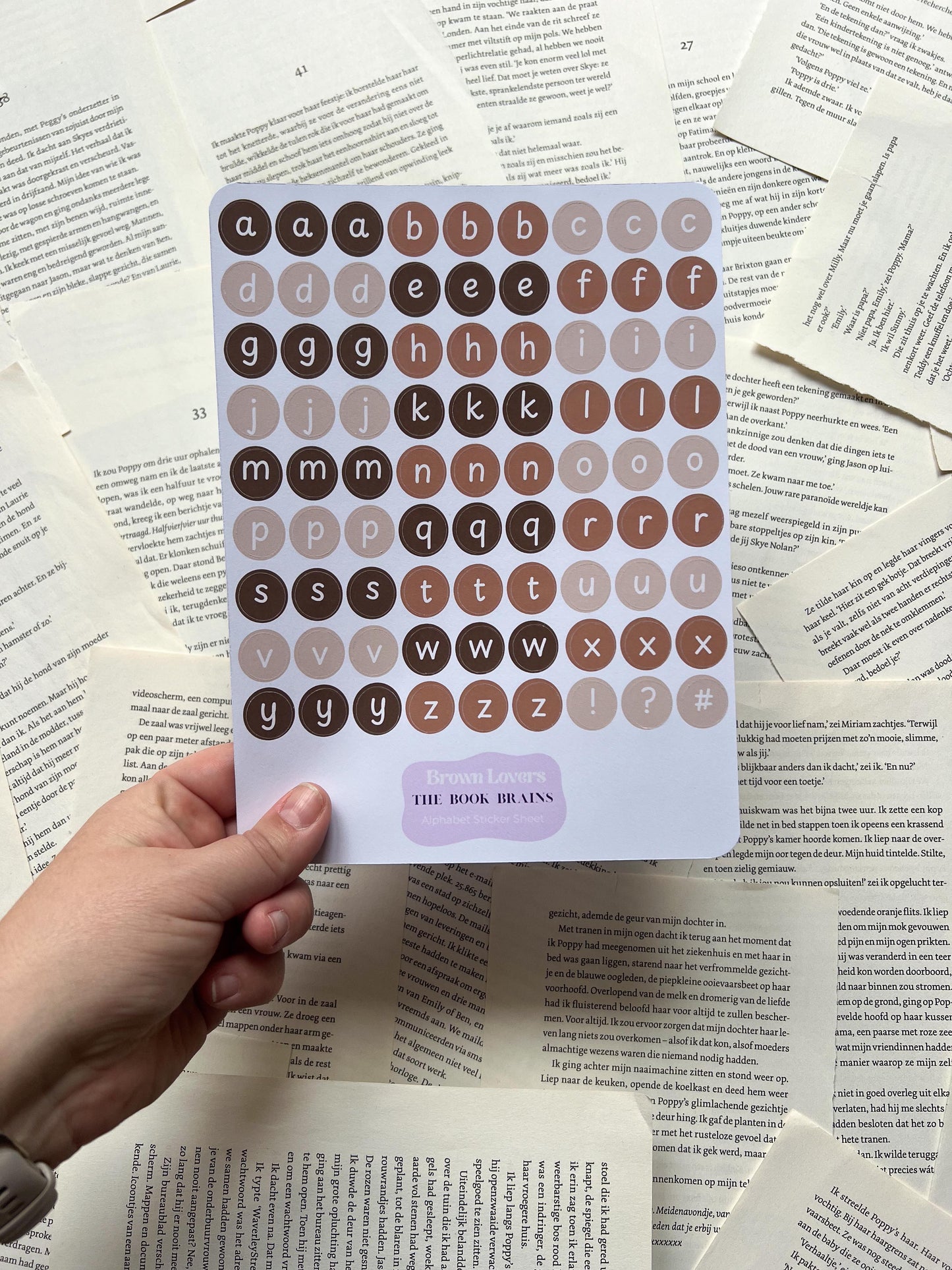 Stickervel Alfabet - Brown Lovers