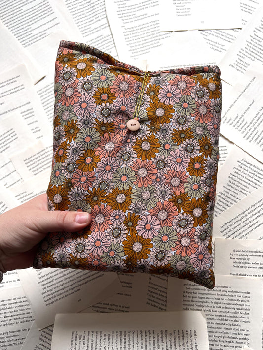 Booksleeve- Retro Flower - Deluxe - Maat L