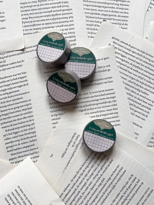 Washi Tape - Grijze Grid