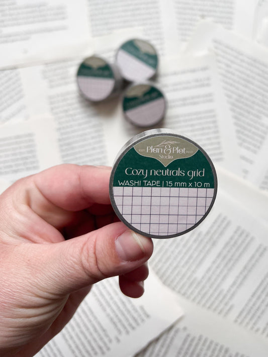 Washi Tape - Grijze Grid