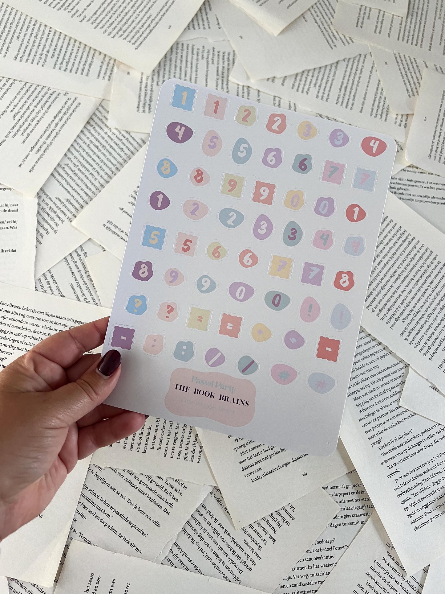 Cijfer Stickervel - Pastel Party