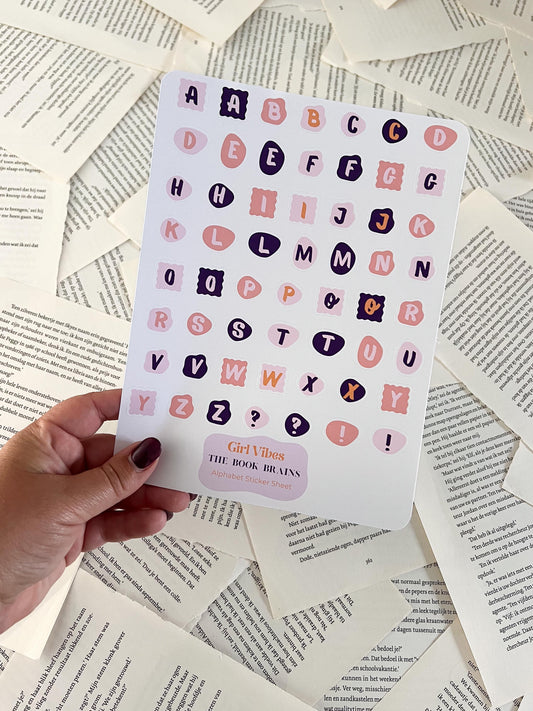 Alfabet Stickervel - Girl Vibes