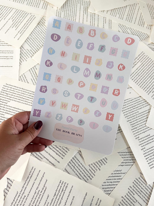 Alfabet Stickervel - Pastel Party