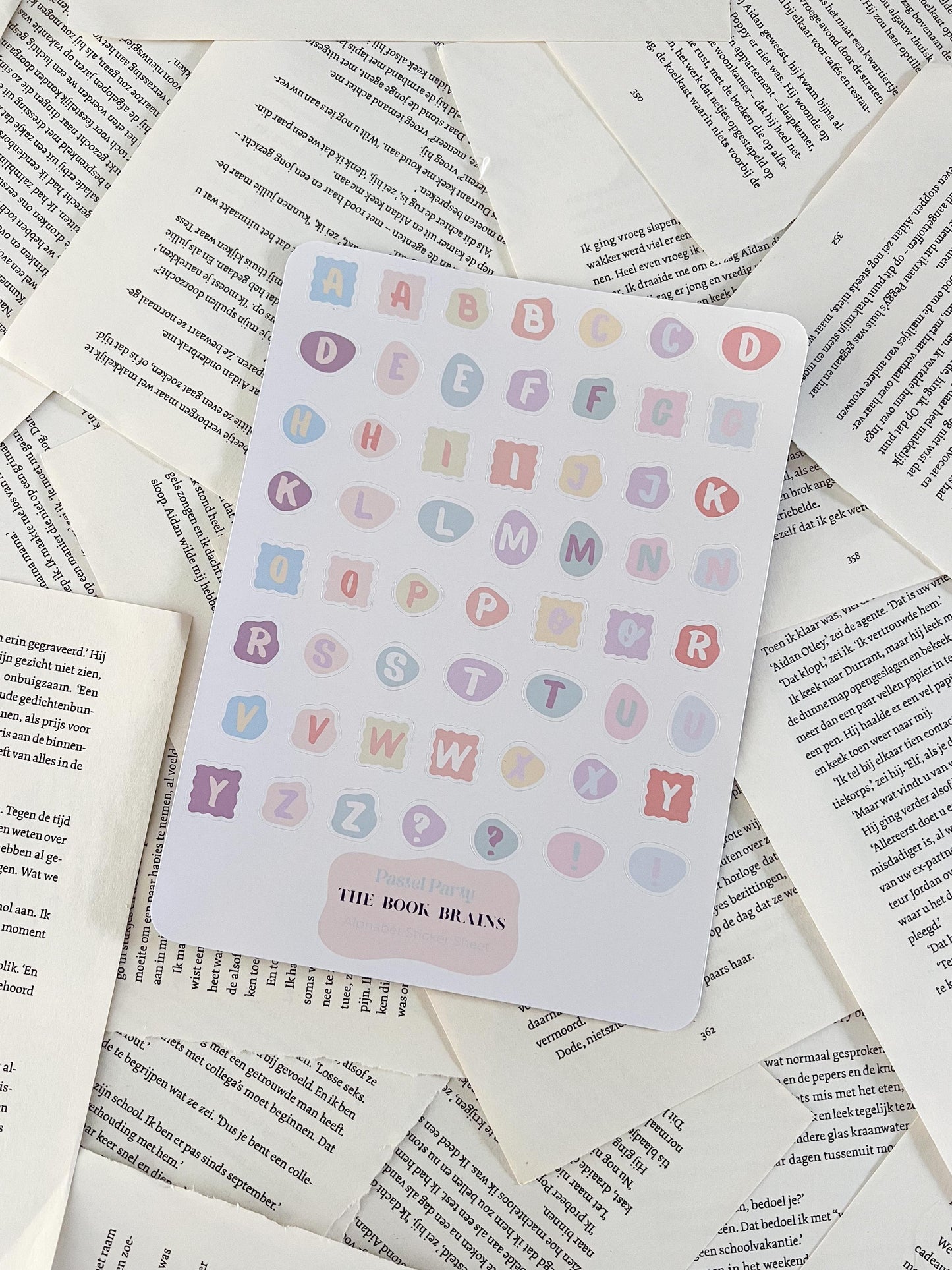 Alfabet Stickervel - Pastel Party