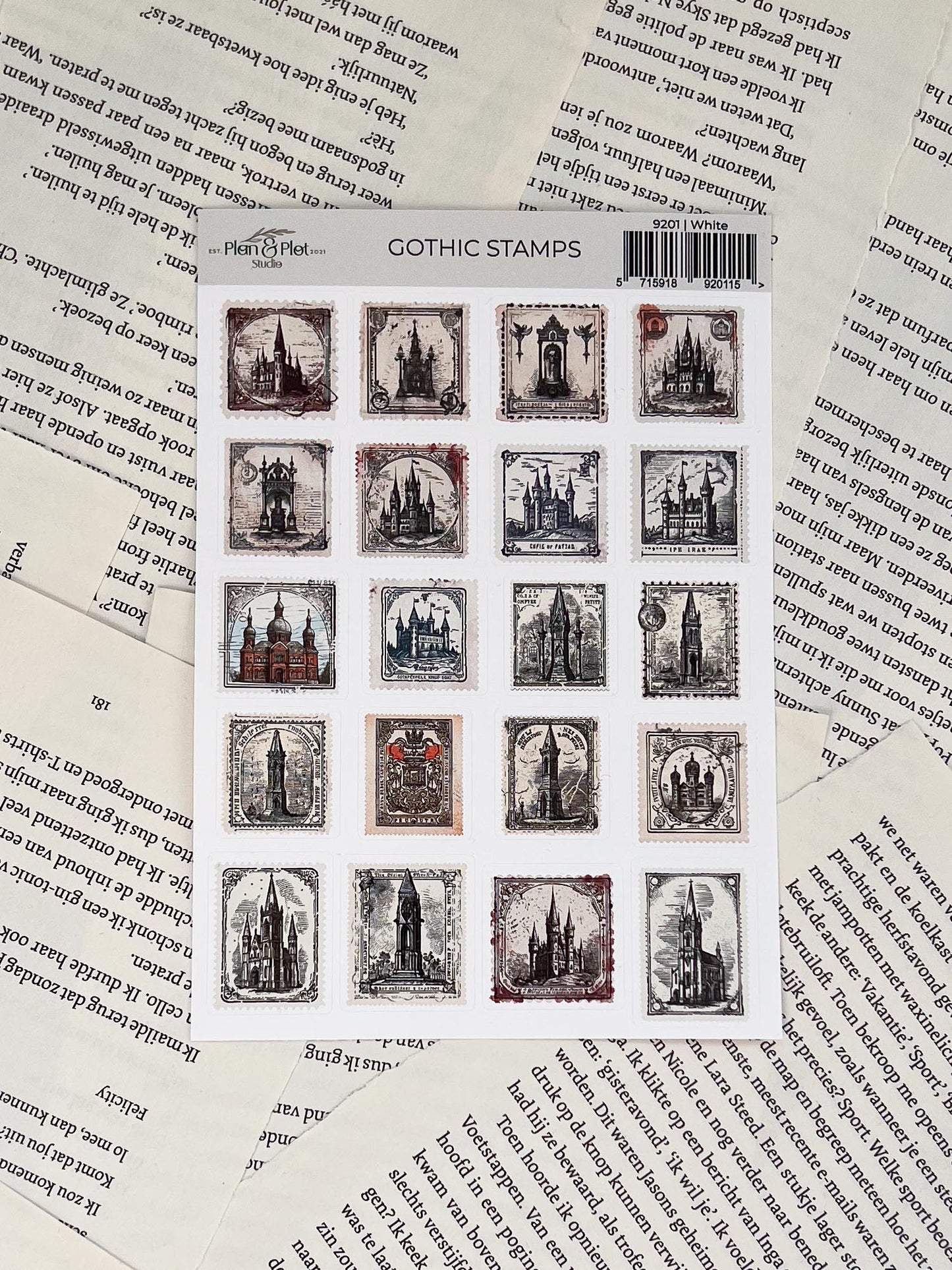 Stickervel - Gothic Postzegels