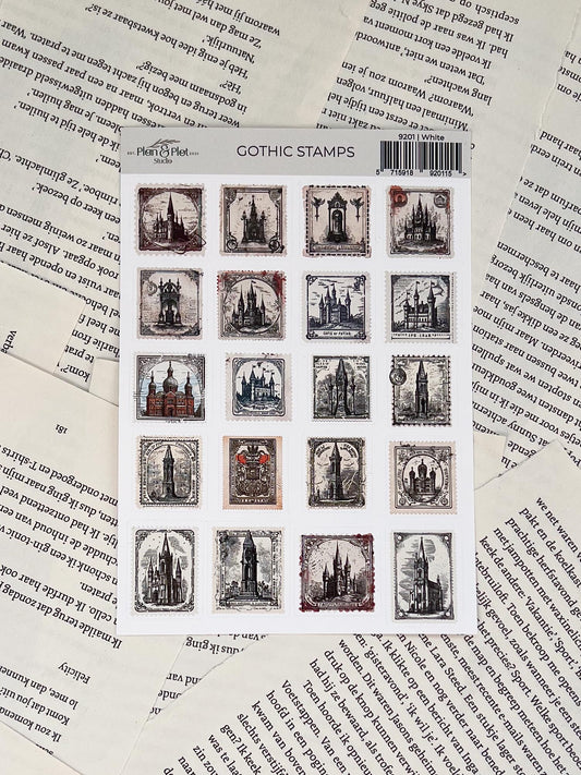 Stickervel - Gothic Postzegels