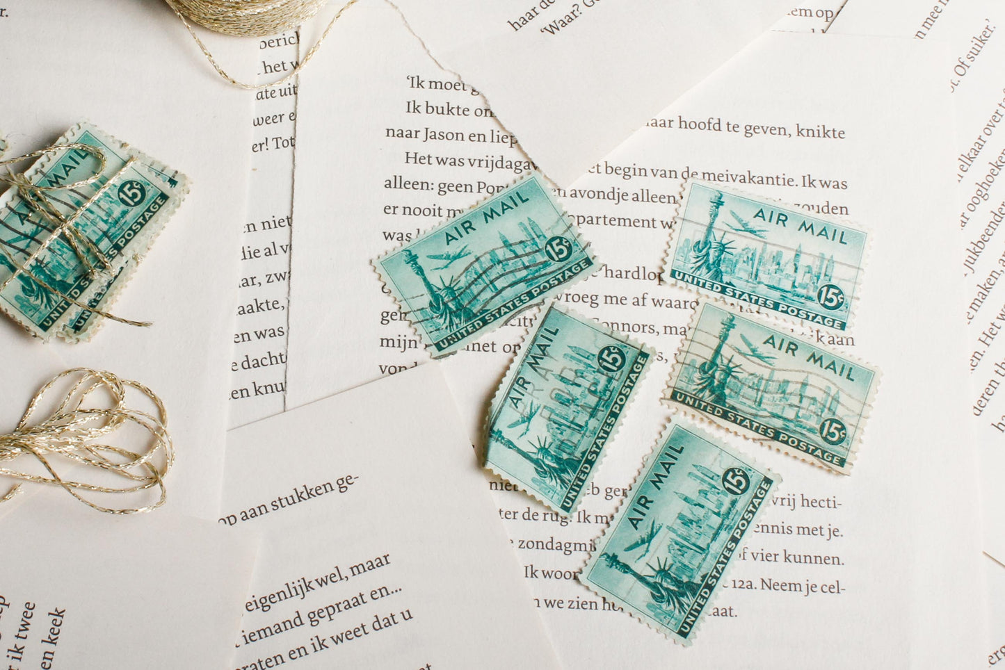 Vintage US Airmail Postzegels – Set van 5