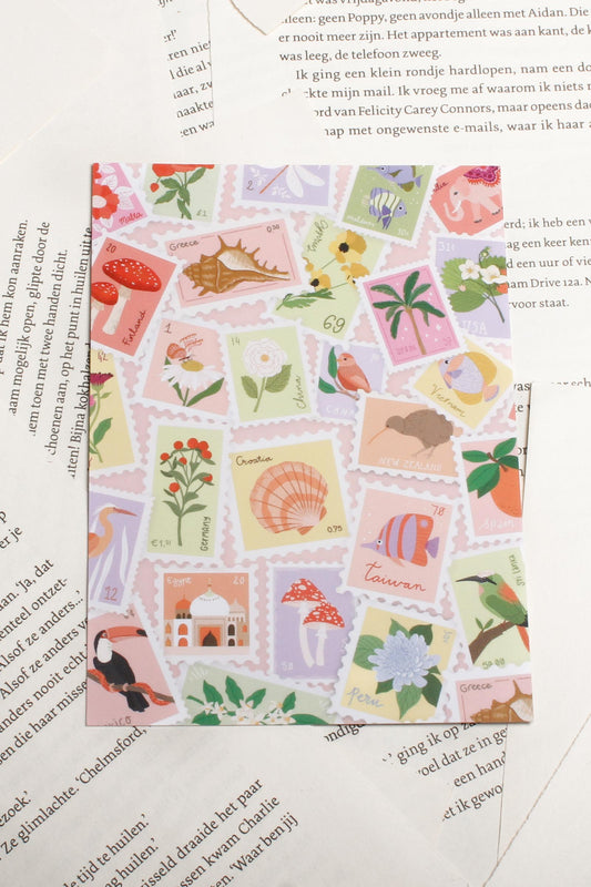 Ansichtkaart - Postzegels