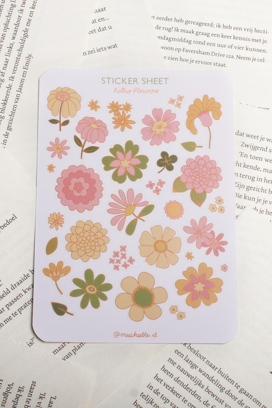 Stickervel - Retro Bloemen