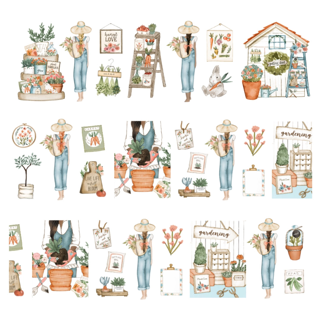 PET-tape met het thema tuinieren