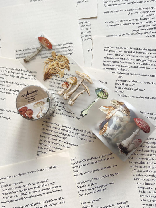 pet-tape met paddenstoelen design